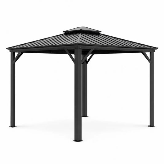 Altana ogrodowa aluminiowa z dachem stalowym 3x3 m antracyt