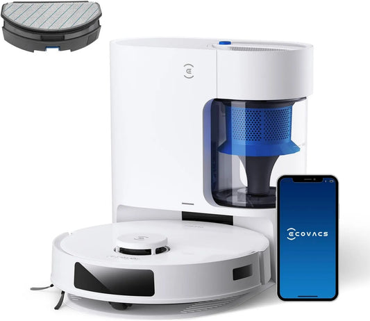 ECOVACS robot sprzątający, 8000Pa Robot odkurzacz z automatycznym pyłem, N20, samozasysany, 45-dniowe czyszczenie autonomiczne