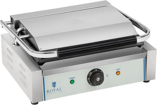 Royal Catering grill elektryczny, płyta grzewcza RCKG- 2200, 200 W, 230 V, Usługi restauracyjne, 5x23, Maszyna do cateringu Królewskiego Panini Burger RCKG- 2200, 2200 W, płyta górna RCKG-2200