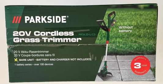 Parkside PRTA 20 C3 podkaszarka, 24 cm, zasilanie akumulatorowe, 20 V akumulatorowa podkaszarka do trawy -Li, bez akumulatora i ładowarki