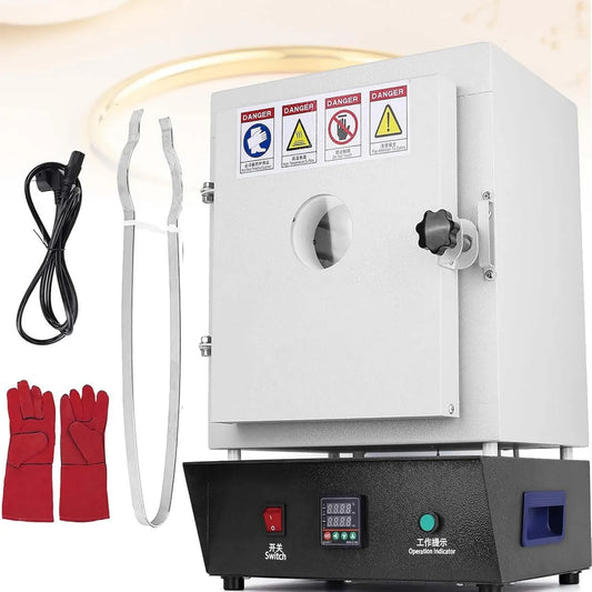 MINHUIJIHUI mini piekarnik, Piec elektryczny, 1500 W, piec do pieczenia, Piekarnik metalowy Fusion Wysoka temperatura 1150°C z cyfrowym regulatorem PID