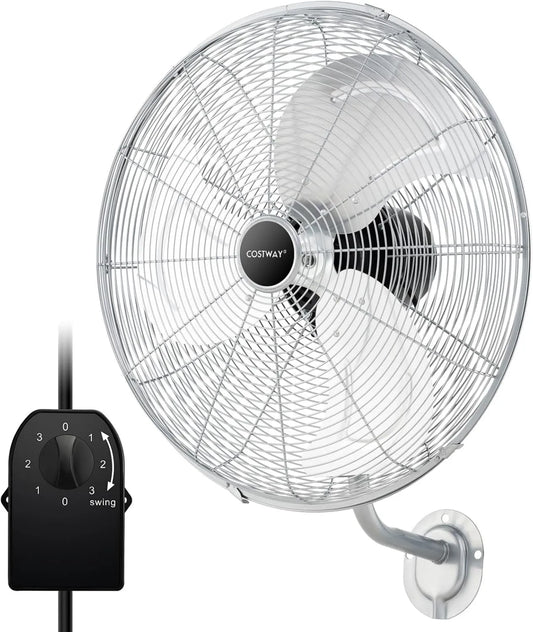 COSTWAY, Wentylator, 56 cm, 120 W, przemysłowy, 3 prędkości, oscylacja, srebro