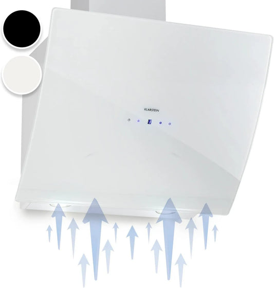 KLARSTEIN, okap kuchenny, 60 cm, 641 m3 / h, przechylony, dotyk, tłumik, Potężny Przepływ powietrza 641m3, LED, Hood Filtr w m3/h