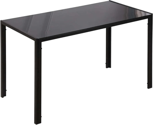 HOMCOMStół do jadalni 120 x 60 cm, kuchenny dla 4 osób, z blatem szkła hartowanego, nowoczesny dla kuchni, jadalni i salonu