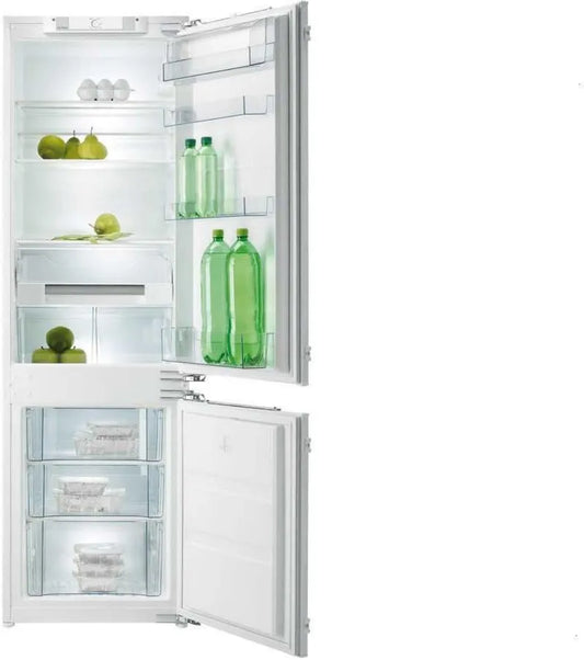 Gorenje lodówka, zamrażarka, 202 l, do zabudowy, No Frost, zamrażarka Część: 60 l, biały, Wysokość 177, Nofrost, Świeża powierzchnia drabiny