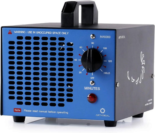 MA5000, 300 m², 185 m², timer, Airthereal Komercyjny generator ozonu, eliminuje zapachy, ozonator z timerem, samochodów i zwierząt domowych