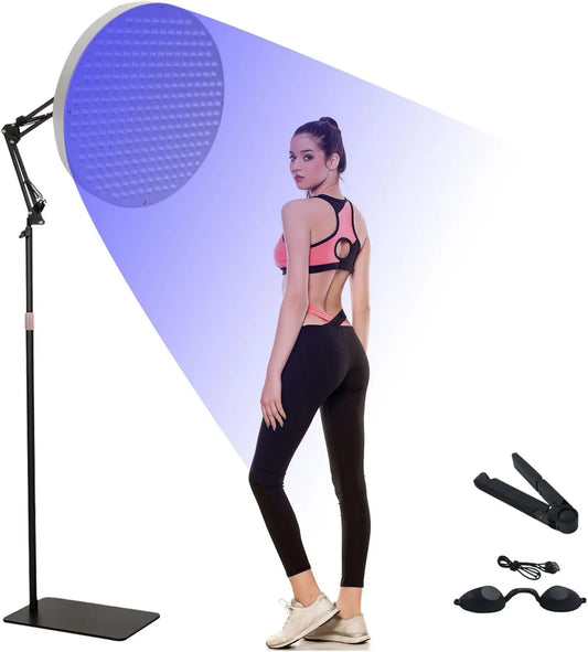 Clickovia, Stojak, lampa, przenośna, 50 W, 460 nm, do domu z niebieskim światłem 460 nm i 250 LED