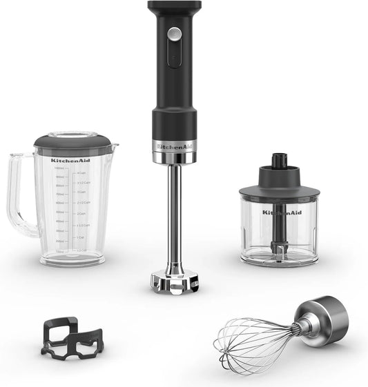 KitchenAid blender ręczny, KHBRV05BM Mikser, Mikser elektryczny, Bateria, Go bezprzewodowy Mikser nurkowy z akcesoriami