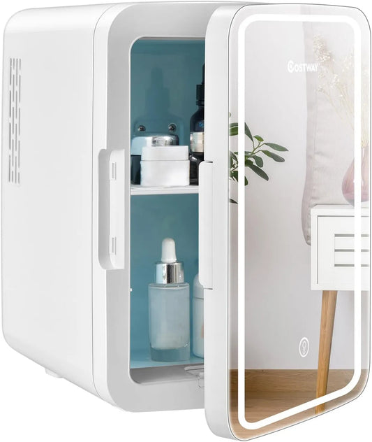 COSTWAY minilodówka, 12 V / 220 V, 10 l, 12 V, przenośne, wyjmowane, Mini Lodówka 10 l Hot, Pokój 12 V/220 V